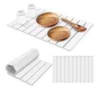 Stone Dish Drying Mat for Kitchen Counter | Diatomaceous Earth Quick-Dry Collapsible Pad, Non-Slip & Super Absorbent | Reusable for Dishes, Sink, Tub, Pets, Marble Worktop | 30x40cm White