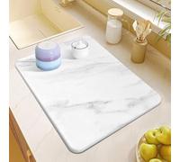 Stone Dish Drying Mat for Kitchen Counter, Quick Drying Diatomaceous Earth Stone Mat, Super Absorbent Dish Drying Pad, Heat Resistant Non-Slip Rack Tableware Mat(15.7x11.8 inch)