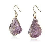 stone drop crystal wire wrap asymmetric for women trendy jewelry Present high-end earrings