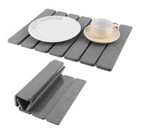 Stone Drying Mat for Kitchen Counter 40x30cm Foldable Stone Dish Drying Mat Non-Slip Stone Drying Pad Reusable Dish Drainer Mat (Black)