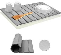 Stone Drying Mat for Kitchen Counter - Large Absorbent Dish Drying Mat, Quick Dry Stone Mat for Kitchen Sink, Dish, and Bathroom, Non-Slip Diatomaceous Earth Stone Mat (Size: 60x40cm) - Dark Gray