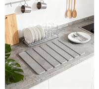 Stone Drying Mat for Kitchen Counter,Large Stone Dish Drying Mat Foldable, Absorbent Diatomaceous Earth Bath Mat Quick Dry for Kitchen Dishes Bottles Cups Bathroom Any Countertop