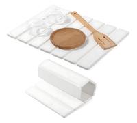 Stone Drying Mat for Kitchen Counter, White Foldable Diatomaceous Earth Dish Drying Mat, Quick-Dry Absorbent Bath & Countertop Mat for Dishes Bottles Cups