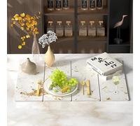 Stone Drying Mat for Kitchen Counter, White Italian Translucent Stone Dish Drying Mat-Diatomite Water Absorbing Drying Stone for Kitchen Counter Mat, Quick Dry Stone Mat Kitchen for Cups Bottles.