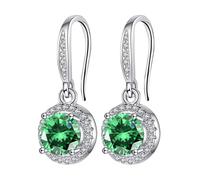 Stone Earhook Four Stone Round Bag Earrings Female Moissanite Is Known For Its Superior Refractive Index And Fiery Colors. The Earrings With Small Hooped Earrings for Women (G, One Size)