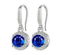 Stone Earhook Four Stone Round Bag Earrings Female Moissanite Is Known For Its Superior Refractive Index And Fiery Colors. The Earrings With Small Hooped Earrings for Women (F, One Size)