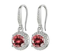 Stone Earhook Four Stone Round Bag Earrings Female Moissanite Is Known For Its Superior Refractive Index And Fiery Colors. The Earrings With Small Hooped Earrings for Women (D, One Size)