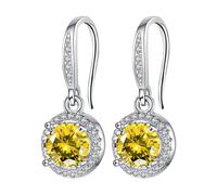 Stone Earhook Four Stone Round Bag Earrings Female Moissanite Is Known For Its Superior Refractive Index And Fiery Colours. The Earrings With Women's Earrings, one size, Metal, No Gemstone
