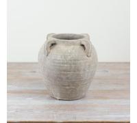 Stone Effect Vase 21.5cm - Rustic Textured Ceramic Medora Vase for Dried Flowers or Decor - Neutral Natural-Look Home Accent for Shelf, Console or Side Table