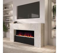 Stone-Effect Wall-Mounted Electric Smart Fire Place with Surround - 62 Inch - AmberGlo