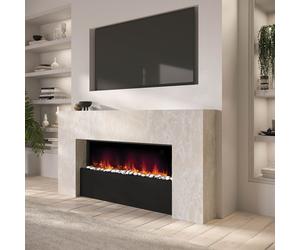 Stone-Effect Wall-Mounted Electric Smart Fire Place with Surround - 62 Inch - AmberGlo