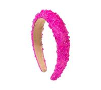 Stone Embellished Padded Headband Decorative Wide Hair Accessory with Fabric Lined Inner Fit for Daily Outfit Styling Embellished Hair Accessory Occasion Headpiece Bridal Guest Travel Styling Textured