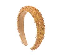 Stone Embellished Padded Headband Decorative Wide Hair Accessory with Fabric Lined Inner Fit for Daily Outfit Styling Embellished Hair Accessory Occasion Headpiece Bridal Guest Travel Styling Textured