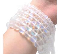 Stone Eye Beads Lava Amazonites Indian Agates Jaspers Amethyst Jewelry Beads for DIY Bracelet 4-12mm-White Moonstone-12mm 27 to 30pcs