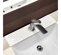 Stone Faucet Mat For Kitchen Sink, 15.7" Long Kitchen Faucet Absorbent Mat, Kitchen Sink Splash Guard Stone, Super Absorbent, Diatomite Faucet Mat For Bathroom Counter (White)