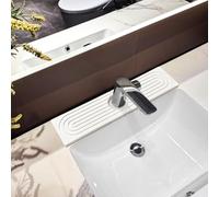 Stone Faucet Mat For Kitchen Sink, 15.7" Long Kitchen Faucet Absorbent Mat, Kitchen Sink Splash Guard Stone, Super Absorbent, Diatomite Faucet Mat For Bathroom Counter (White)