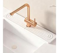 Stone Faucet Mat for Kitchen Sink, Diatomite Drying Stone Mat & Sink Protectors, Sink Water Splash Guard, Quick Dry Water Absorbing Non-Slip Stone Tray Prevent Moisture for Kitchen Bathroom Counter