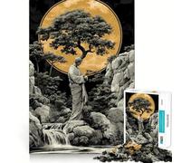 Stone Figure in Moonlight 1000 Pieces Jigsaw Puzzles for Teenagers Logic Ability Toy Light Relax Accurate Cut Classic Gift 38x26cm