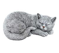 Stone Figure sleeping cat Betty frost resistant garden ornamanet