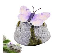 Stone for Garden,Solar LED Butterfly Light-Up Landscape Artificial Crafts | Garden Stepping Stones,for Patio Lawn Indoor Outside Pond Landscape Yard Walkway