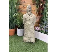 STONE GARDEN CHINESE ORIENTAL CHINESE WARRIOR ZHAN SHI SAMURAI STATUE ORNAMENT