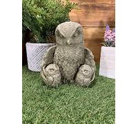 Stone Garden Cute Owl Family Concrete Ornament