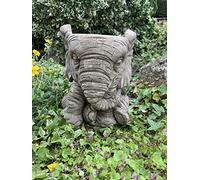 STONE GARDEN ELEPHANT PLANTER X2 PLANT POT FLOWER POT HAND CAST ORNAMENT