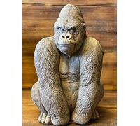 STONE GARDEN LARGE SILVERBACK GORILLA MONKEY CHIMP APE STATUE GIFT ORNAMENT
