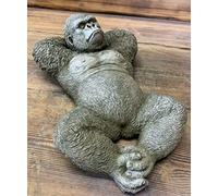 STONE GARDEN LYING SILVERBACK GORILLA MONKEY CHIMP APE STATUE GIFT ORNAMENT