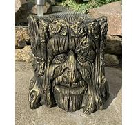 STONE GARDEN TREE GREEN MAN PLANTER PLANT POT GOLD CUTE ORNAMENT