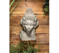 STONE GARDEN WALL HANGING AFRICAN WARRIOR LADY WOMAN PLAQUE ORNAMENT