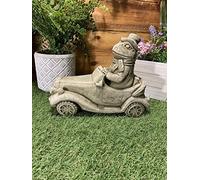 STONE GARDEN WIND IN THE WILLOWS ‘TOAD/FROG’ IN CAR CONCRETE STATUE ORNAMENT
