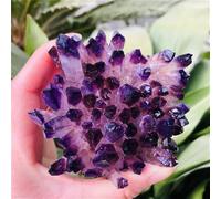 Stone Ghost Phantom Quartz Crystal Cluster Violet Rock Gift(Purple,400-450g)