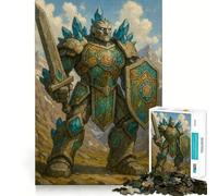 Stone Golem Warrior with Sword And Shield 1000 Piece Jigsaw Puzzles for Adults Jigsaw Logic Toy Indoor Play Precision Cut Cherished Gift 38x26cm