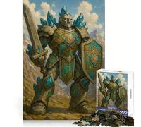 Stone Golem Warrior with Sword And Shield 1000 Pieces Jigsaw Puzzles for Teenagers Logic Ability Toy Light Relax Accurate Cut Classic Gift 38x52cm