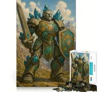 Stone Golem Warrior with Sword And Shield 1000 Pieces Jigsaw Puzzles for Teenagers Logic Ability Toy Light Relax Accurate Cut Classic Gift 38x52cm