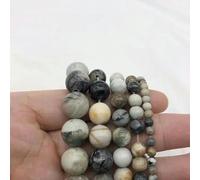 Stone Gorgeous Picasso Round Loose Beads Fit DIY Bracelet Necklace Women for Jewelry Making Accessories-Silver-4mm 93pcs Beads-Silver-12mm 30pcs Beads