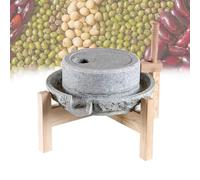 Stone Grain Mill for Wheat Berry Rice Food Grinding, Hand Operated Wet Dry Cereal Bluestone Grinder, Ideal Home Kitchen Use