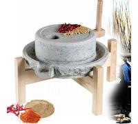 Stone Grain Mill Grinder for Flour - Hand Operated for Wheat, Rice, Beans, and Spices, Perfect for Home Food Preparation