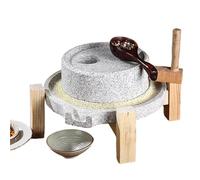 Stone Grain Mill,Hand Stone Grinder, Wet Dry Cereal Bluestone Mill for Home Kitchen, Coffee Bean Spice(30x40cm/11.8x15.8in)