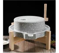 Stone Grain Mill - Natural Granite Manual Grinder with Wooden Frame for Flour, Easy to Clean and Dismantle