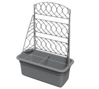 (Stone Grey) Trellis Planter Climbing Flower Pot Box Large Pergola Plants Vegetables Plastic