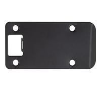 Stone Harbor Hardware Round Corner Extended Lip Strike Plate, 2-1/4" x 4", (4-1/2" Overall Length), Matte Black