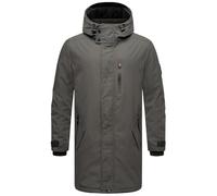 STONE HARBOUR Lanzoo Men's Outdoor Jacket Warm Lined Lightweight Winter Jacket Long with Hood S-3XL, anthracite, XXL