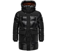 STONE HARBOUR Nelioon Men's Winter Jacket Long Warm Quilted Jacket in Shiny Look with Chest Pockets, Magnetic Fasteners and Hood Nelioon XX S-3XL, black, 3XL