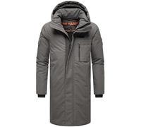 STONE HARBOUR Xandroo XX Men's Warm Winter Coat Long with Removable Hood and Magnetic Cover Strip S-3XL, anthracite, L