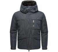 STONE HARBOUR Yorchii Men's Winter Jacket Outdoor Jacket with Fleece Lining and Large Lined Hood, navy, XL
