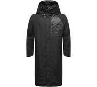 STONE HARBOUR Zafaar Lightweight Men's Transition Coat Long Raincoat with Hood S-3XL, black, S