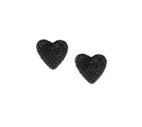 Stone Heart Stud Earrings Betsey Johnson True Black One Size