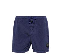 Stone Island Compass-patch crinkled swim shorts - Purple S